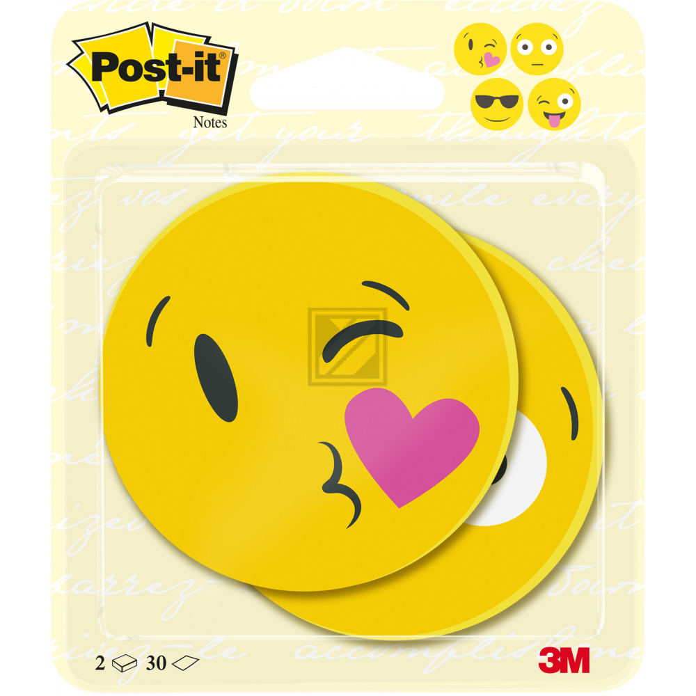 3M Post-it Haftnotiz Emoji sortiert 2 Blöcke à 30 Blatt, 70x70mm