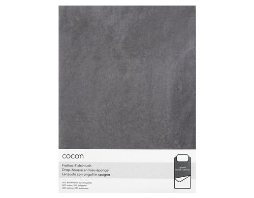 COCON Fixleintuch Frottee grau 90/100x200 cm, 210gsm