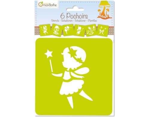 Avenue Mandarine Schablonen Set Feen 15.2 x 17.5 cm, 6 Schablonen