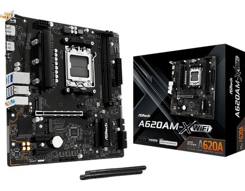 ASRock A620AM-X WIFI, µATX, AM5 AMD A620A, AM5, 2x DDR5, PCIe 4.0