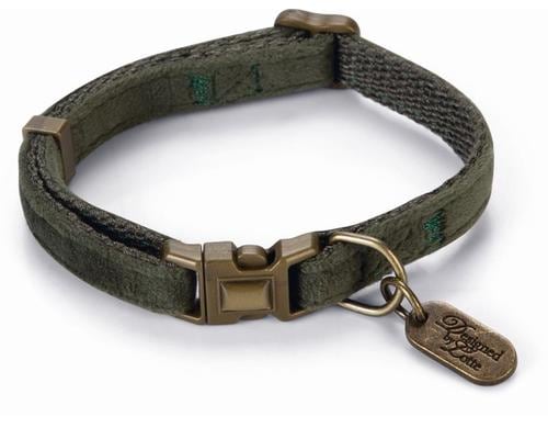 Designed by Lotte Katzenhalsband Velura Grün, 20-30x10mm