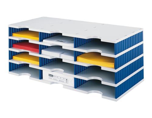 Styrodoc trio Standard-Einheit 12 Fächer blau,hellgrau