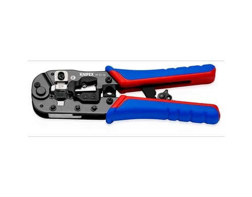 Knipex Crimpzange für Westernstecker 190 mm brüniert Mehrkomponenten-Hüllen