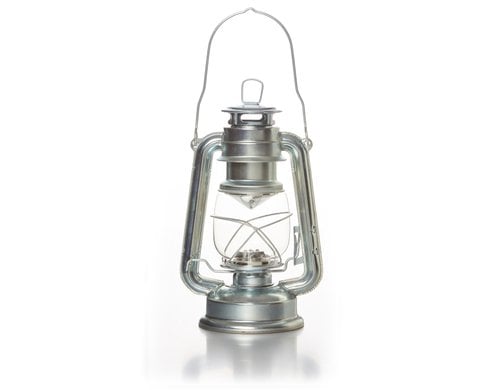 Balthasar Sturmlaterne LED, Silber 16x24 cm (DxH), Metall, Glas