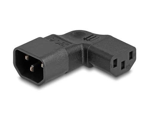 Delock Netzadapter IEC60320 C14-C13 Stecker / Buchse, 10A, 90 gewinkelt L/R