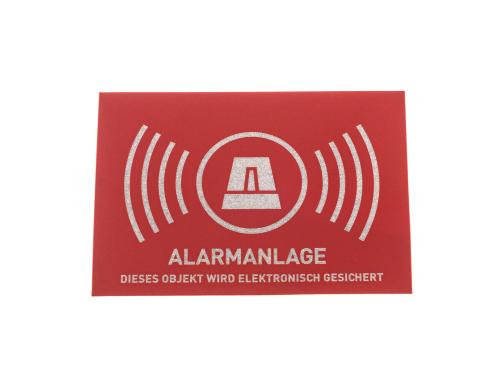 Warn Aufkleber Alarmanlage, deutsch kleine (Abmasse: 74x52.5 mm)
