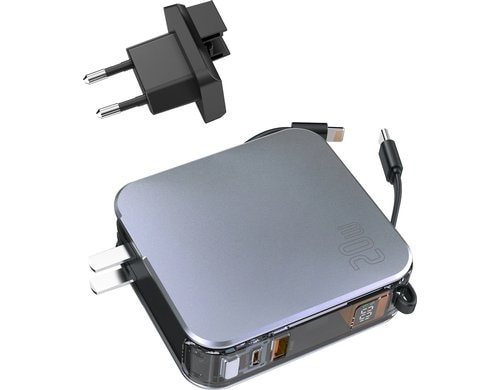 4smarts Powerbank Lucid 3in1 Hybrid Charger 10000mAh, 20W, mit integriertem Ladekabel