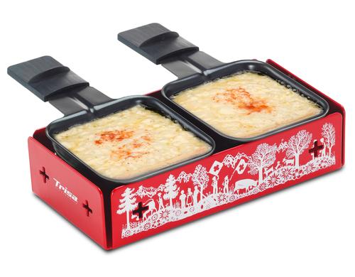 Trisa Raclette Explore the Alps mit Rechaudkerze, Tasche, 2 Pfännchen
