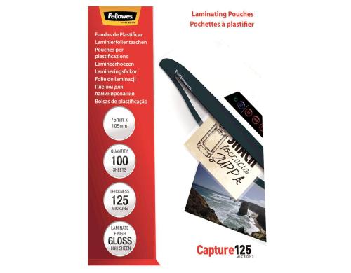 Fellowes Laminierfolien 125 Mikron 100 Stück, 75x105mm