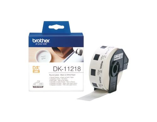 Brother Etiketten zu Labelprinter Papier rund 24 mm, Papier weiss