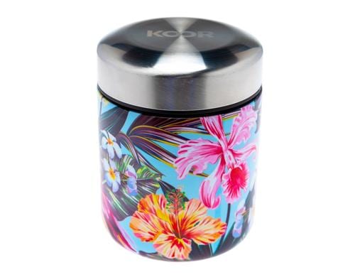 KOOR Food Pot Thermo 400ml Paradise Birds Stainless Steel, doppelwandig