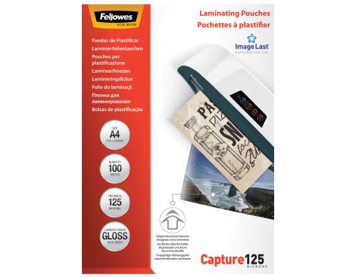 Fellowes Laminierfolien A4, 125 Mikron 100 Stück, 216x303mm