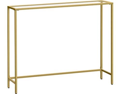 VASAGLE, Konsolentisch 100.5 x 80 cm, Gold 100.5x20x80 cm, Traglast 30 kg