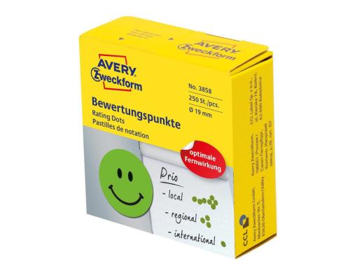 Avery Zweckform Bewertungspunkte Gesicht 19mm, grün