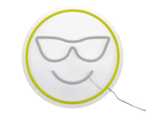 VEGAS LIGHTS Emoji mit Sonnenbrille 30x30cm, 5V/USB