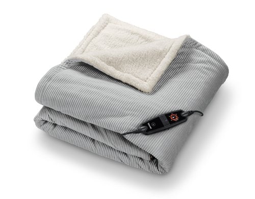 Beurer Cord Light Wärme- und Kuscheldecke HD81 grau, Green Planet