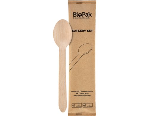 Duni Petit Löffel Holz einzeln verpackt 250 Stk.