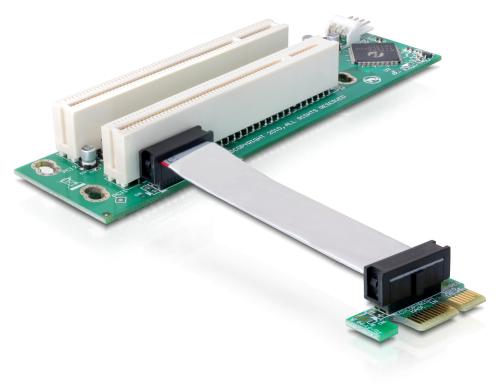 Delock PCI-E Riser, x1 zu 2x32+Floppy 4pin benötigt freien PCI-Express x1 Slot