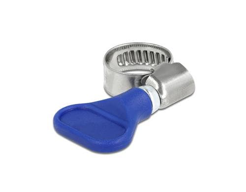 Delock Schlauchschellen 10-16mm, 5 Stück Edelstahl 400 SS mit Flügelmutter, Blau