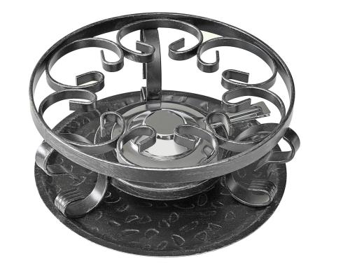 Heidi Cheese Line Rechaud Forge Metall, Sockel und Pastenbrenner, 23cm