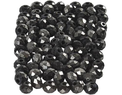 Creativ Company Glasschliffperlen metall, 3x4 mm, L-Grösse: 0.8 mm, 100 Stück