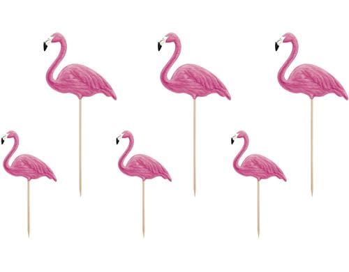 Partydeco Caketopper Aloha Flamingo pink, 15-23.5cm, 6 Stück