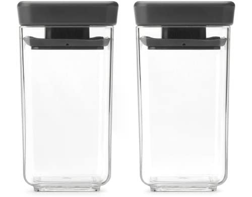 Brabantia Vorratsdose 2er Set Tasty+ Dark Grey, 2x 0.15L