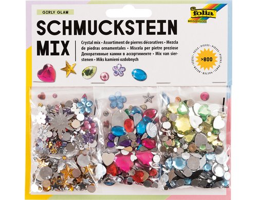 Folia Schmucksteine Set Fun Schmucksteine Kunststoff Mehrfarbig 800