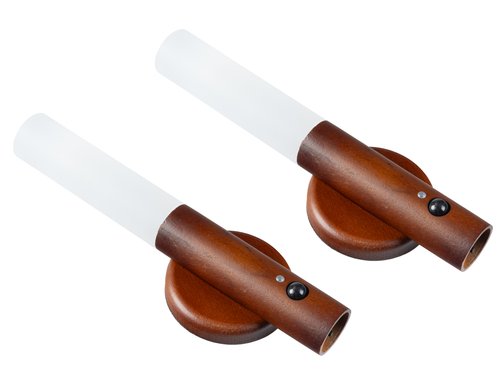 FTM Magnetische Wandleuchte dunkelbraun 2Stk, Holz