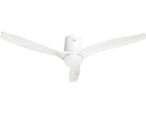 Hombli Smart Ceiling Fan & Light White & White Wood, 1320mm, RGB&CCT
