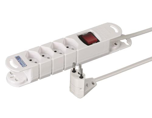 STEFFEN Steckerleiste VARIABL, 4xT13 Peachick Move, 3m Kabel, weiss, 320°