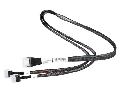 Broadcom SAS Kabel: SFF-8654 -2xSFF-8643 100cm,für SAS HDDs/SSD