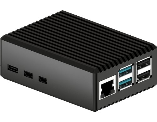 jOY-it Aluminiumgehäuse für Raspberry Pi 5 für Pi 5, schwarz, 91x65x34 mm