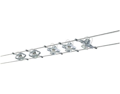 Paulmann Seilsystem Mac II Basisset GU5,3 max. 5x10W dimmbar 230/12V Chrom matt