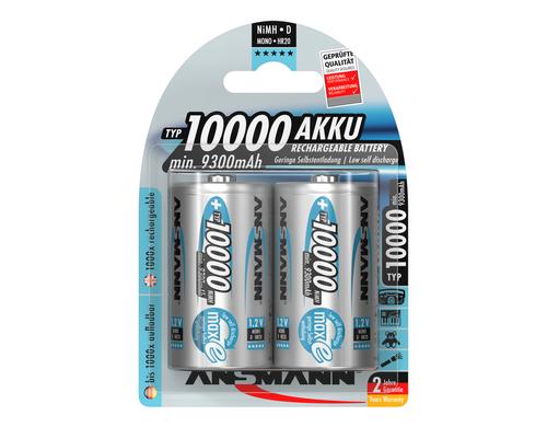 Ansmann Akku D NIMH Typ 10000 2er min. 9300 mAh, 1.2V, 2er