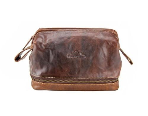 Alpenleder Necessaire Lago di Como brandy