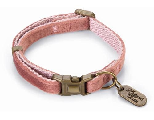 Designed by Lotte Katzenhalsband Velura Rosa, 20-30x10mm