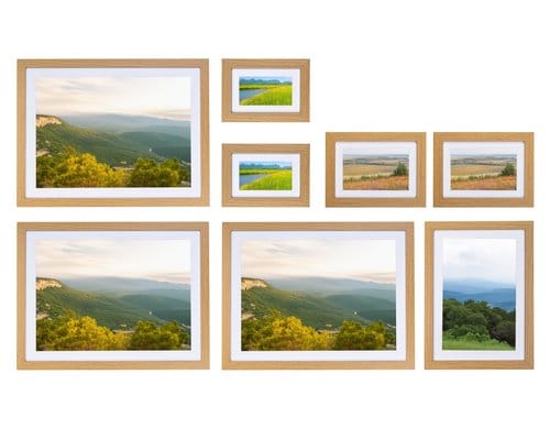 COCON, Bilderrahmen 8er-Set, Nature MDF, Kunststoff Abdeckung