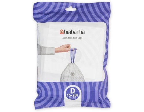 Brabantia Kehrichtsack Perfectfit D 15-20L, 40 Stück Spenderpack