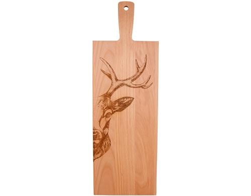 Kadastar Servierplatte Hirsch Zoom 60 x 20 x 2 cm, Buche FSC, Deutschland