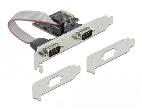 Delock 90001 PCI Express Karte 2x Seriell, 2x RS-232 DB9 Stecker
