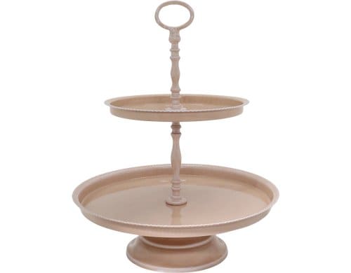 Chic Antique Etagere 2-stöckig Höhe 41 cm, D: 32.5 cm, rosa