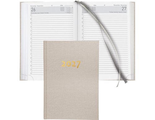 Biella Geschäftsagenda 2027 Execut. beige 14.5 x 20.5 cm, 420 Seiten, 1 Tag pro S.