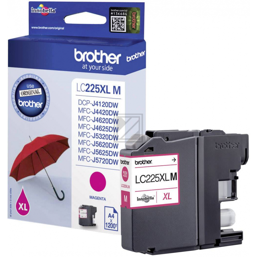 Tinte Brother LC-225XLM, magenta 1200 Seiten