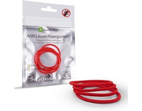 Anti-Läuse Haargummi rot 4 Stück