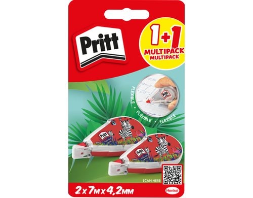 Pritt Korrekturroller 2 Stück Tierisch Wild 2 x 7 m x 4.2 mm