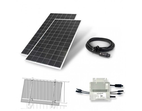 AutoSolar BKW 800W set800-mi600v2-w MI600v2, 2x 400 W Modul, W-Halter, Kabel 5m