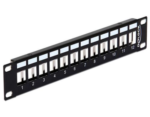 12-Port 10 Panel, metall schwarz, für Keystone Module