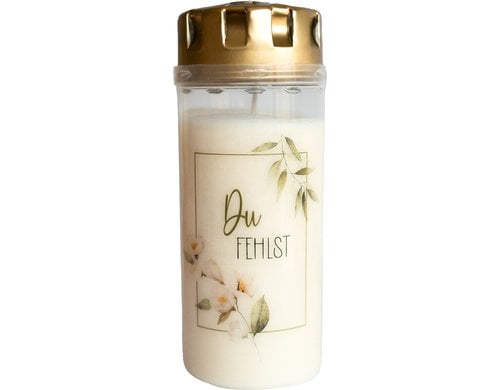Herzog Grabkerze Du fehlst Brenndauer ca.4 Tage, 6x15 cm (DxH)