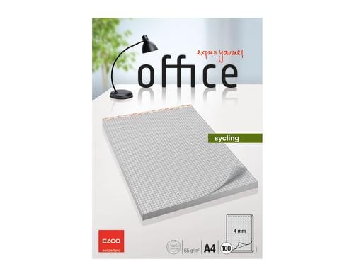 Elco Notizblock Office reycling 65 g/m², A4, 4 mm kariert, 1 Stück